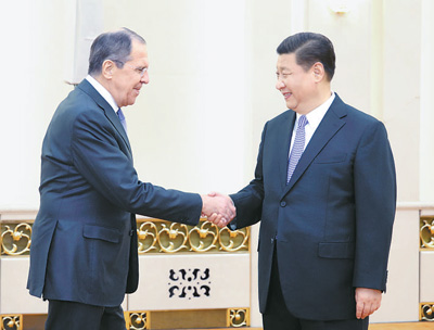 習近平會見俄羅斯外長拉夫羅夫